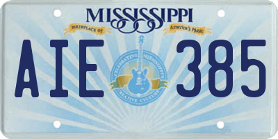 MS license plate AIE385