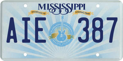 MS license plate AIE387