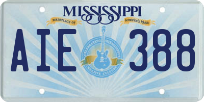 MS license plate AIE388