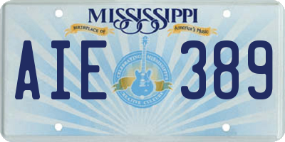MS license plate AIE389