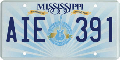 MS license plate AIE391