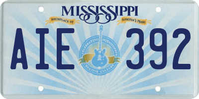 MS license plate AIE392