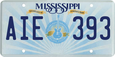 MS license plate AIE393