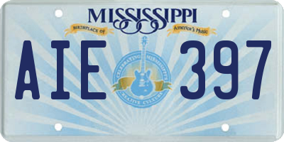 MS license plate AIE397