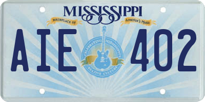 MS license plate AIE402