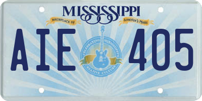 MS license plate AIE405