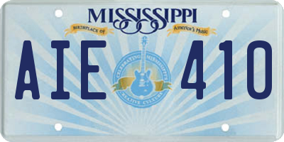 MS license plate AIE410