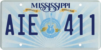 MS license plate AIE411
