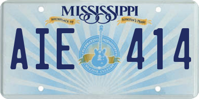 MS license plate AIE414