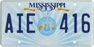 MS license plate AIE416