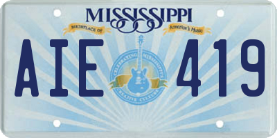 MS license plate AIE419