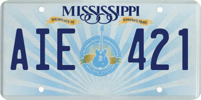 MS license plate AIE421