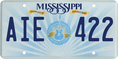 MS license plate AIE422
