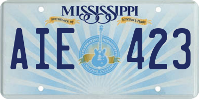 MS license plate AIE423