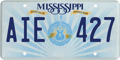 MS license plate AIE427