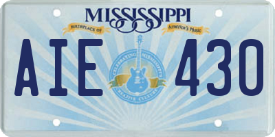 MS license plate AIE430