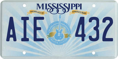 MS license plate AIE432