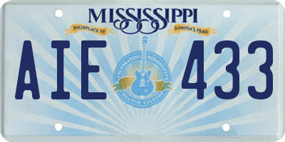 MS license plate AIE433