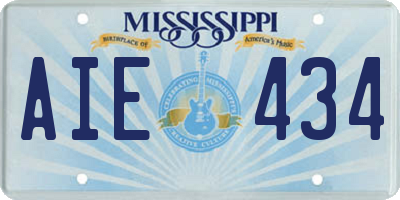 MS license plate AIE434