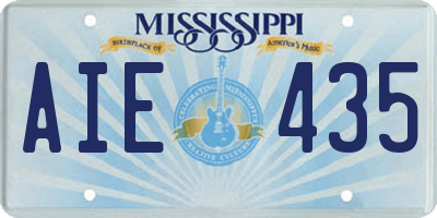 MS license plate AIE435
