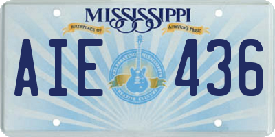 MS license plate AIE436