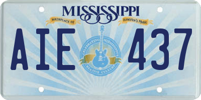 MS license plate AIE437