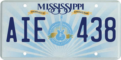 MS license plate AIE438