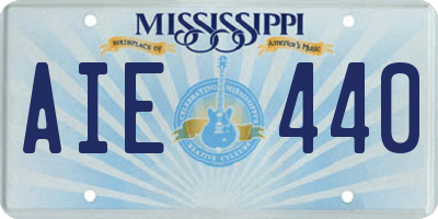 MS license plate AIE440