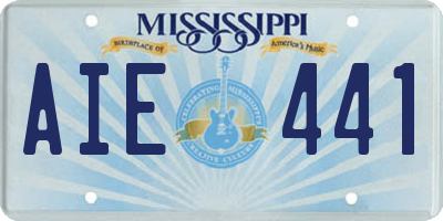 MS license plate AIE441