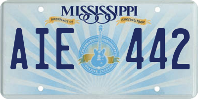 MS license plate AIE442
