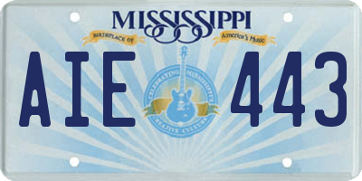 MS license plate AIE443