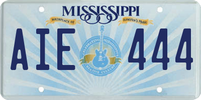 MS license plate AIE444