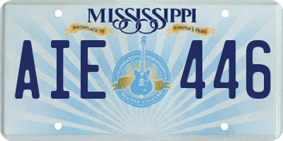 MS license plate AIE446