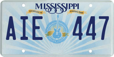 MS license plate AIE447