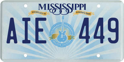 MS license plate AIE449