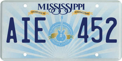 MS license plate AIE452
