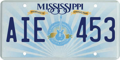 MS license plate AIE453