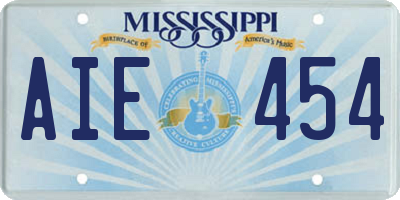 MS license plate AIE454