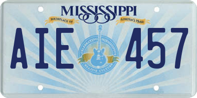 MS license plate AIE457
