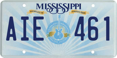 MS license plate AIE461
