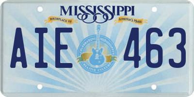 MS license plate AIE463