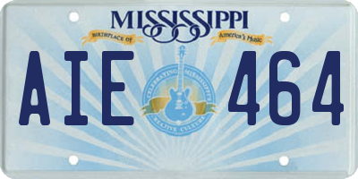 MS license plate AIE464