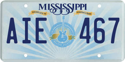 MS license plate AIE467