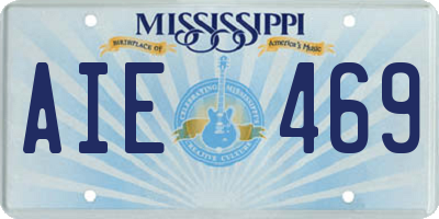 MS license plate AIE469