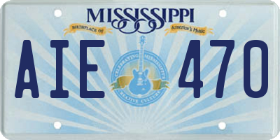 MS license plate AIE470