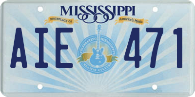 MS license plate AIE471