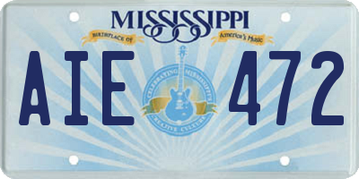 MS license plate AIE472