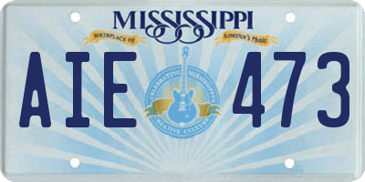 MS license plate AIE473