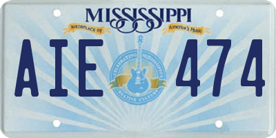 MS license plate AIE474
