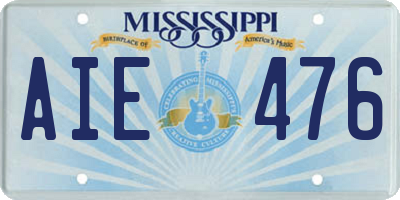 MS license plate AIE476